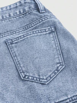 ROMWE Grunge Punk تنورة جينز قصيرة مموجة محبوكة بتصميم متقشف وتمزق كلاسيكي بطراز الشارع المهلهل لربيع/صيف النساء