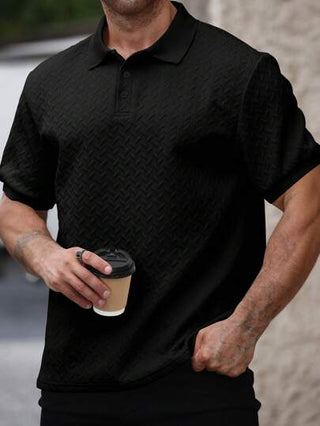 Manfinity CasualCool قميص بولو رجالي لون سادة مقاس كبير، رسمي وأنيق للارتداء اليومي