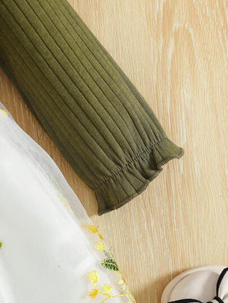 فساتين بيبي فستان حفلة عيد أنيق مطرز بالشبك للفتيات الصغيرات