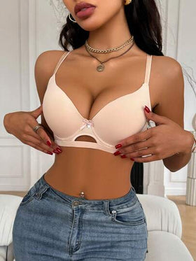 زرة داخلية صلبة اللون مريحة وبسيطة للنساء، ذات سلك دعم