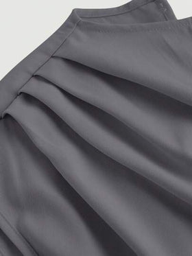SHEIN MOD بدلة قصيرة ذات ياقة مرتفعة وجيب وحزام سادة