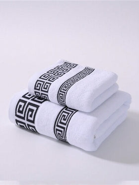 مجموعة منشفة جاكارد فاخرة ذات لون أحادي كلاسيكية (خفيفة الوزن) ، منشفة للكبار ، ماصة وغير متساقطة للاستخدام المنزلي ، للشعر والوجه والجسم ، متوفرة بمقاس 34 * 75 بوصة للمنشفة ، 70 * 140 بوصة للمنشفة الكبيرة ، أو 90 * 170 بوصة للمنشفة الحمام الكبيرة الإضافي