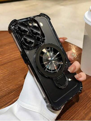 حافظة واقية مشكلة شفافة مع حامل مقاومة للصدمات، متوافقة مع أجهزة iPhone 16 15 Pro Max وأيفون 1 15 12 13 14 Pro Max 14 15 Plus ،S22 Ultra S23 Ultra S24