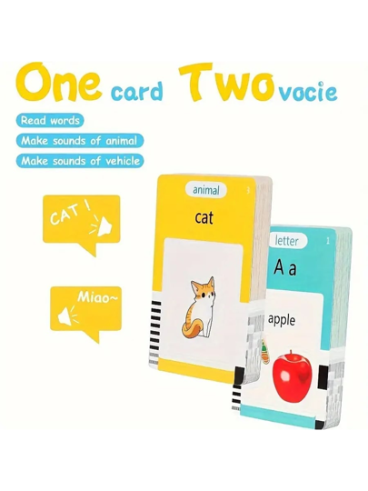 224/510 بطاقات وميض كلمات تفاعلية قارئ، 112/225 بطاقة ذات وجهين، أزرق وزهري، قابلة للشحن، لعبة تفاعلية تعليمية، آلة بطاقات وميض تعليمية، هدية عيد ميلاد/عطلة