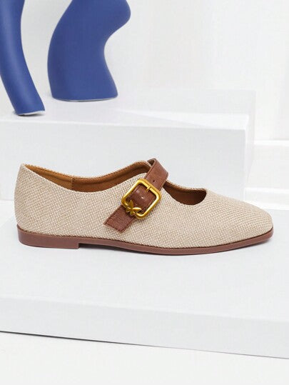 أحذية ماري جين مسطحة كاجوال للنساء موضة خريف 2025 الجديدة، أحذية باليه مسطحة