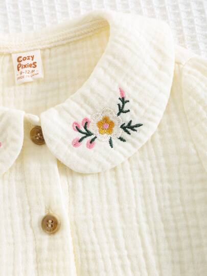 فساتين بيبي Cozy Pixies مجموعة للرضيعة الفتاة: كارديجان بأكمام طويلة وياقة بيتر بان بطباعة أزهار وفستان بيبي بحمالات شاملة، قطعتان