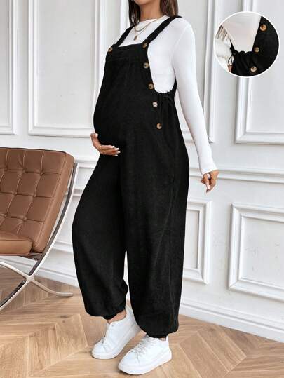 SHEIN جمبسوت حمل كاجوال مرن قابل للتعديل باللون البني