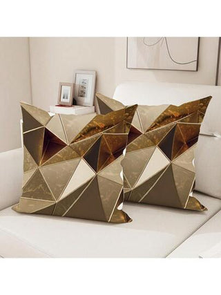 2 غطاء وسادة مخملي بخوخي، أغطية وسائد بتصميم هندسي بني فاتح على شكل رخام ثلاثي الأبعاد، 18 بوصة * 18 بوصة، بدون إدراج، طراز حديث، قابل للغسيل الآلي، إغلاق سحاب، مناسب للغرفة المعيشية والنوم والأريكة
