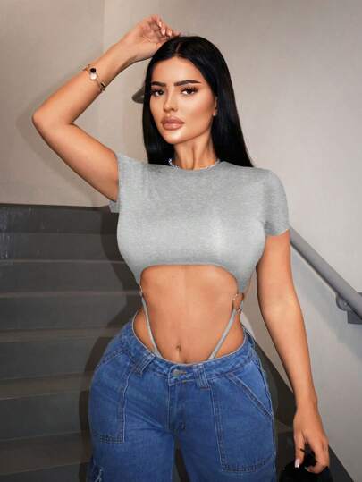 SXY بادي نسائي أحادي اللون عادي جذاب متعدد الاستخدامات بدون أكمام، مناسب للرياضة الصيفية