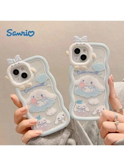Sanrio قطعة واحدة كفر هاتف من السليكون الناعم بتصميم كرتوني من Jade Guiguo متوافق مع 15/14/13/12/11/XS/XR/X Plus Pro Max Mini ، تصميم كرتوني جذاب وبسيط وإبداعي شامل