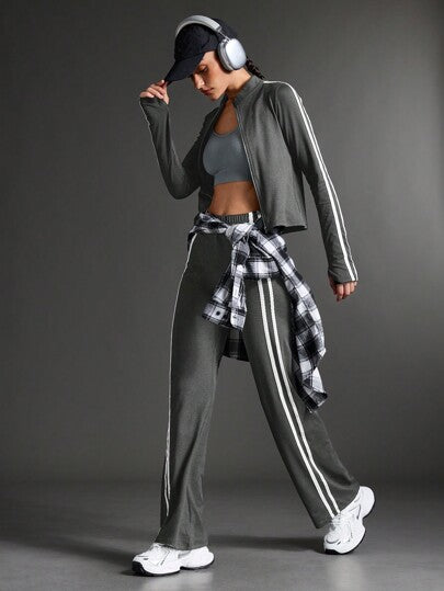 Streetz SHEIN Sport ملابس رياضية أزياء اليوغا XH039، طقم ملابس نسائي كاجوال للركض والتمرين الخارجي