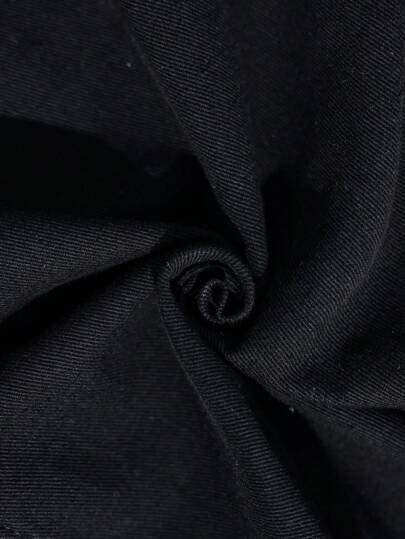 Manfinity Homme سترات عمل واسعة بحمالات سوداء قماش جينز للرجال للاستخدام اليومي