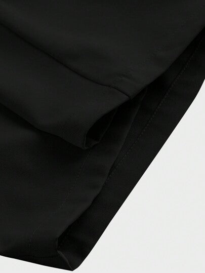 SHEIN MOD جمبسوت سيدات اللون الأحادي بحزام عنق مربوط أمامي وساق واسعة، مناسبة للتنقل والكاجوال والأناقة في العمل