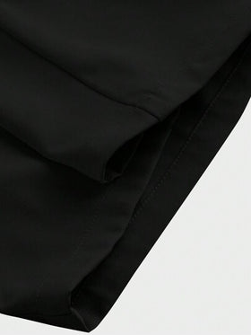 SHEIN MOD جمبسوت سيدات اللون الأحادي بحزام عنق مربوط أمامي وساق واسعة، مناسبة للتنقل والكاجوال والأناقة في العمل