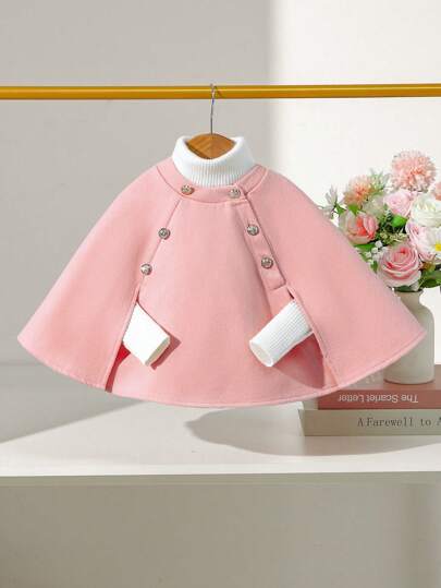 SHEIN Elladie kids معطف خارجي رائع للبنات الصغار ،للخريف/الشتاء