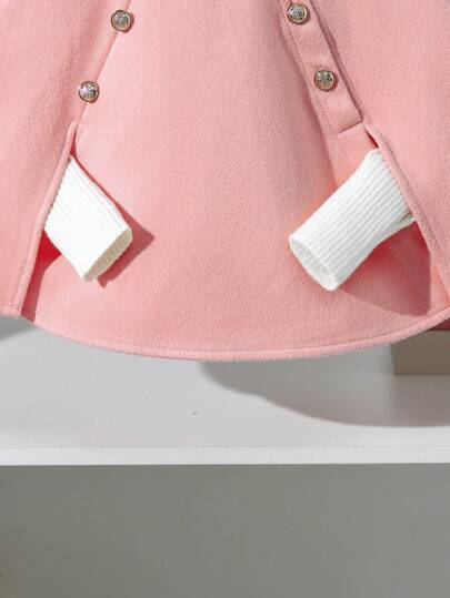 SHEIN Elladie kids معطف خارجي رائع للبنات الصغار ،للخريف/الشتاء