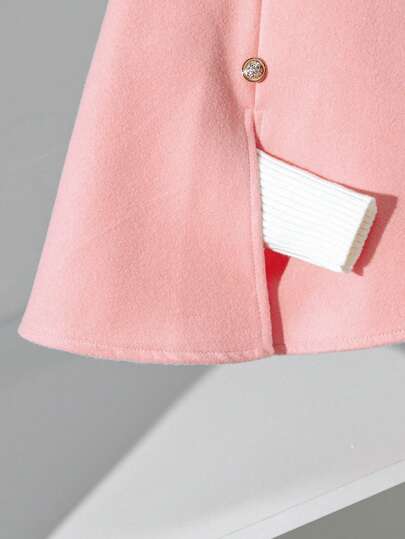SHEIN Elladie kids معطف خارجي رائع للبنات الصغار ،للخريف/الشتاء