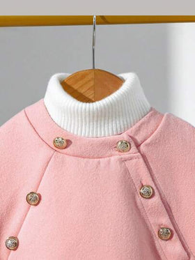SHEIN Elladie kids معطف خارجي رائع للبنات الصغار ،للخريف/الشتاء