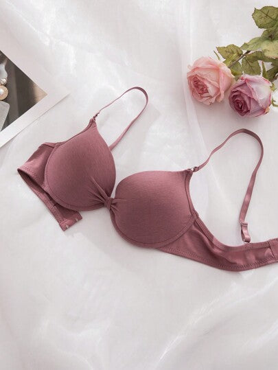 Shein Underwear&Sleepwear Basics 3 قطعة / مجموعة، حمالات صدر داعمة مبطنة ذات نمط بسيط وعصري للنساء، ملابس داخلية مريحة