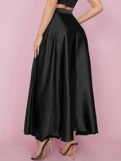 SHEIN PETITE تنورة منتفخة للحفلات ذات خصر عالي للنساء