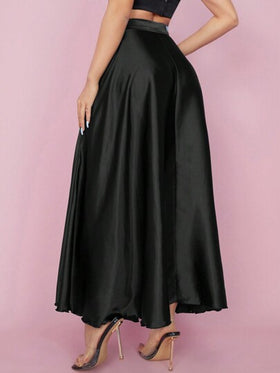 SHEIN PETITE تنورة منتفخة للحفلات ذات خصر عالي للنساء