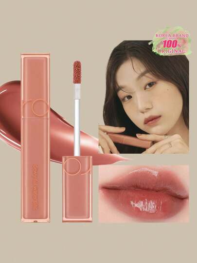 Rom&nd رومند DEWYFUL WATER TINT 12 CANYON، أحمر شفاه سائل من رومند، أحمر شفاه، تأثير مكياج لامع مبلل، لون دائم، MLBB (شفتي ولكن أفضل)، مرطب، تغطية لونية عالية، يخلق مكياج شفاف طبيعي، أحمر شفاه يومي، مستحضرات تجميل كورية، طقم هدايا