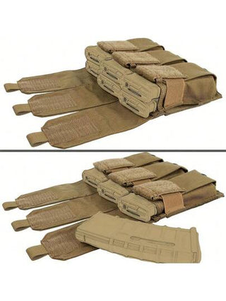 قطعة واحدة جيب مجلة ثلاثي MOLLE - حقيبة أغراض ملحق الصدر ثلاثي ذخيرة الخارجية M4، مصنوعة من نسيج بوليستر مخلوط مع إغلاق بمشبك