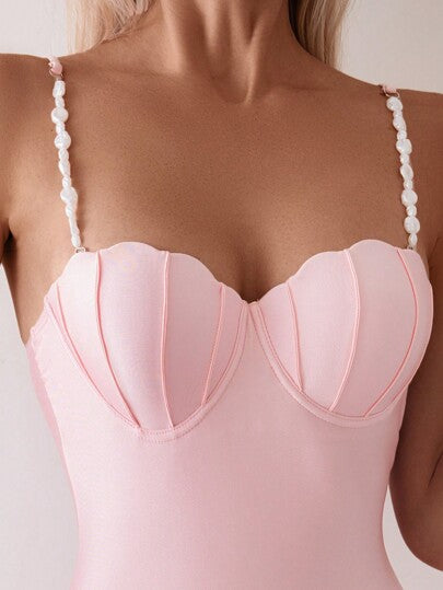 Swim Mod قميص كامي وقطعة واحدة باللون الأحادي ، ملائمة للارتداء اليومي للنساء في الصيف