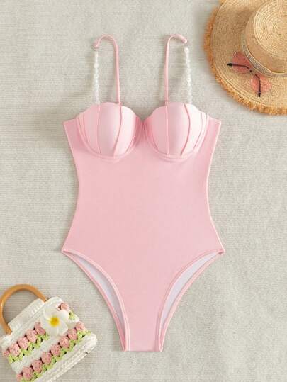 Swim Mod قميص كامي وقطعة واحدة باللون الأحادي ، ملائمة للارتداء اليومي للنساء في الصيف
