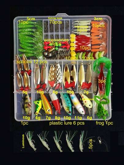 صيد السمك 177 Pcs مجموعة طعوم الصيد الصلبة الاصطناعي Wobblers معدن تهزهز ملاعق إغراء لين صيد الأسماك سيليكون الطعم صيد السمك اكسسوارات مجموعة صندوق
