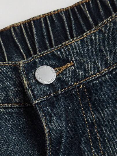 SHEIN MOD بنطلون جينز واسع على الطراز الشائع للمقاسات الكبيرة Y2k، بقصة الخصر مرتخية، بتصميم أزرق مثير، بتفاصيل جينز واسع الساق، بنطلون جينز واسع الساق، ملابس للعودة للمدرسة، بنطلون المعلم، ملابس الخريف، بنطلون جينز للسيدات، بنطلون جينز رمادي، بنطلون جينز