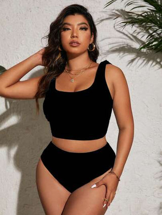 Swim Vcay ملابس علوية عارية البطن قياس كبير وكميص سباحة وأسفل ملائم للصيف