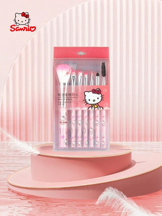 Sanrio قطعة واحدة من هراوة البودرة بشكل سانريو هيلو كيتي، هيلو كيتي شريط الشعر، طقم فرش مكياج 7 قطع، طقم فرش مكياج 12 قطعة، طقم 10 قطع، مناسبة كهدايا عيد الحب، عيد الميلاد، عيد الأم، هدايا للحبيبة