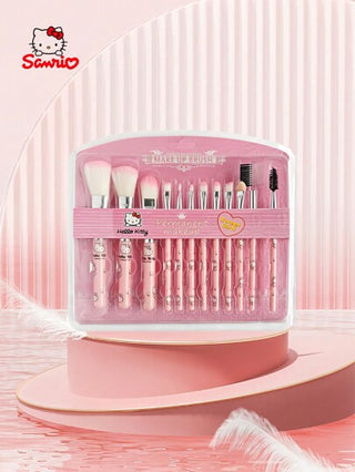 Sanrio قطعة واحدة من هراوة البودرة بشكل سانريو هيلو كيتي، هيلو كيتي شريط الشعر، طقم فرش مكياج 7 قطع، طقم فرش مكياج 12 قطعة، طقم 10 قطع، مناسبة كهدايا عيد الحب، عيد الميلاد، عيد الأم، هدايا للحبيبة