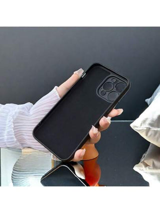 قطعة واحدة من حالة هاتف بلون أسود من السيليكون TPU سائل + صلب، متوافق مع هواتف iPhone 16/16 Pro/16 Pro Max، A14/A16/A15/A54/A55، شاومي Redmi NOTE 14/Pro/Pro+