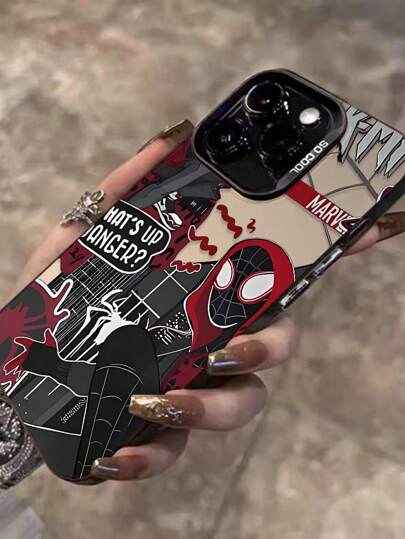 Marvel غطاء حماية لهاتف آيفون بطبعة كرتونية لرجل العنكبوت، غطاء قوي وصلب، مقاوم للصدمات