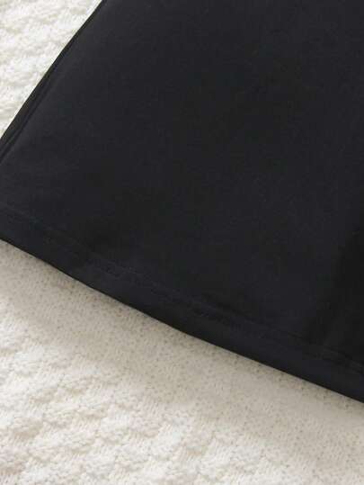 بنطال واسع القدمين لون سادة أنيق للفتيات المراهقات موسم ربيع وخريف 2024