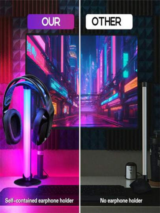 1 قطعة/2 قطعة شرائط إضاءة LED ، إضاءة خلفية RGB للتلفزيون ، إضاءة محيطة تعمل بالطاقة عبر USB ، تغيير لون ، أوضاع ديناميكية قابلة للتعتيم بزيادة أو خفض السرعة ، لمبة مكتبية لحفلات الحاسوب أفلام الكمبيوتر شاشة ألعاب الكمبيوتر (مع حامل سماعات الرأس ، سماعات