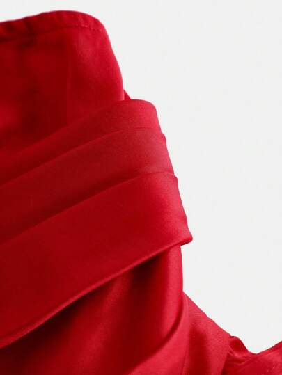SHEIN Girlism فستان ساتان زفاف مريح مزين بفيونكة كبيرة الحجم عند الوسط، بتصميم أنثوي أنيق على الطراز الفرنسي، فستان أميرة مناسب لحفلة الزفاف، عيد الميلاد، يوم الحب، فتاة الزهور، التخرج، العودة للمدرسة