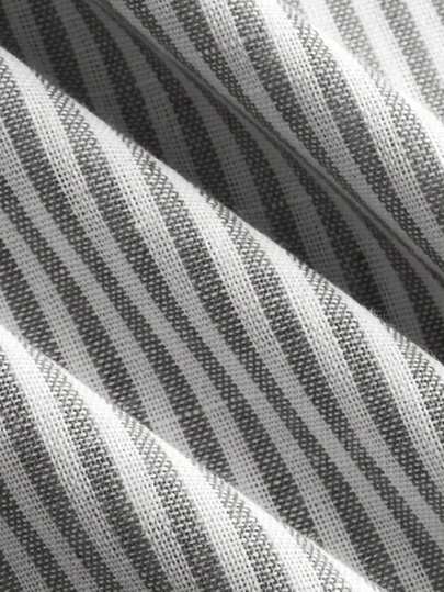 EZwear بنطلون نسائي واسع الساق ذو خصر عالي ومنسوج بتصميم شريطي، بقصة كاجوال