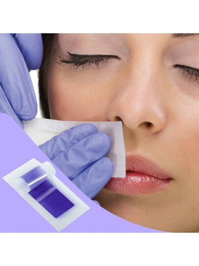 شرائط الشمع الوجه WAXKISS - مناسبة لجميع أنواع البشرة منخفضة الحساسية - لإزالة شعر الوجه للنساء - حزمة منزلية 10 (20 ورقة) شرائط شمع الوجه ، برائحة الصبار والورد