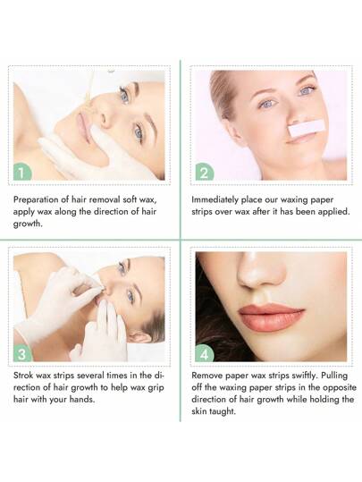 شرائط الشمع الوجه WAXKISS - مناسبة لجميع أنواع البشرة منخفضة الحساسية - لإزالة شعر الوجه للنساء - حزمة منزلية 10 (20 ورقة) شرائط شمع الوجه ، برائحة الصبار والورد