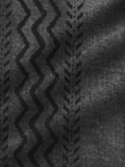 قميص بأكمام قصيرة مطبوع بنقش هندسي بوهيمي فينتاج