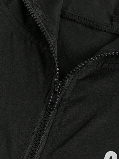 SHEIN Explorewe معطف رياضي محبوك ذو كتل لوني للبنين المراهقين، معطف كاسر للرياح