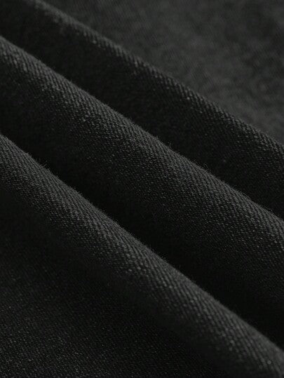 EZwear تنورة جينز سوداء طويلة واسعة مريحة مصنوعة من الجينز للسيدات البدينات الكاجوال