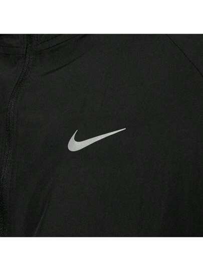 Nike معطف رجالي للاستخدام العادي، بنمط مرسوم مزود بقبعة للرياضة واللياقة البدنية، معطف خارجي مريح وقابل للتنفس للاستخدام الخارجي