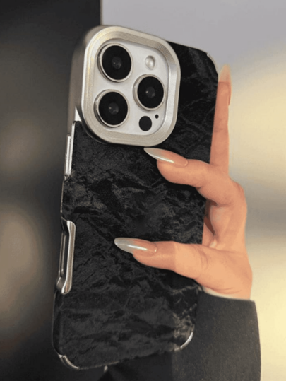 غطاء هاتف مصنوع من القطيفة له ملمس جبال الثلج الفاخر والأنيق متوافق مع أجهزة iPhone 16 15 14 13 12 برو ماكس 11 ، غطاء محبب ومقاوم للصدمات