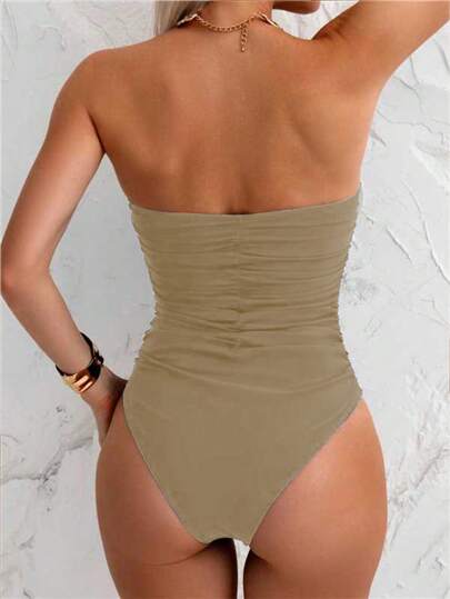مايوه حريمي قطعة واحدة Swim Chiccia ملابس سباحة للنساء قطعة واحدة بلون صلب، ملائم للجسم، بلا أكمام، أنيق وبسيط، موضة صيفية