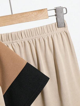 SHEIN مجموعة تشكيلة لون الفتى المراهق تي شيرت عنق مستدير وبنطلون طويل 2 قطعة/طقم، مناسب للتنقل والمدرسة والاستخدام اليومي العادي والرياضة في فصل الربيع/الصيف