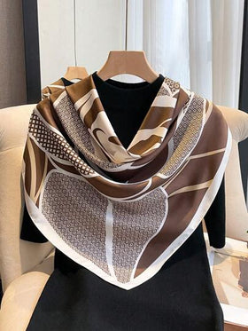 قطعة واحدة من الوشاح الأنيق والأنيق للسيدات المطبوع على نسيج الخمسينيات، مناسب للأوقات الفراغية والخروجات الموضة والشوارع، يصلح لاستخدامه كرباط للشعر أو رباط الرأس، مثالي لاكتمال إطلالتك